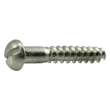 #8 x 1" Slotted Round Head, Wood Screw, Aluminum