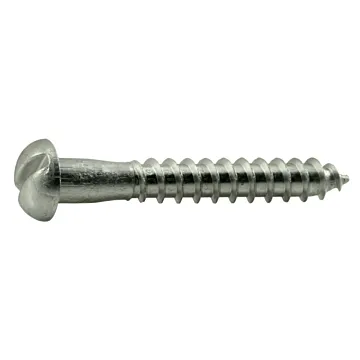 #12 x 1-1/4" Slotted Round Head, Wood Screw, Aluminum