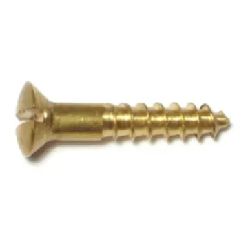 #6 x 3/4" Slotted Oval Head, Wood Screw, Brass 