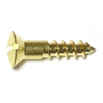 #12 x 1" Slotted Oval Head, Wood Screw, Brass 
