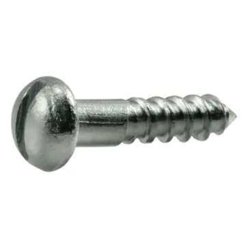#4 x 1/2" Slotted Round Head, Wood Screw, Chrome 