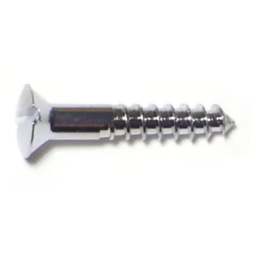 #4 x 5/8" Slotted Oval Head, Wood Screw, Chrome 