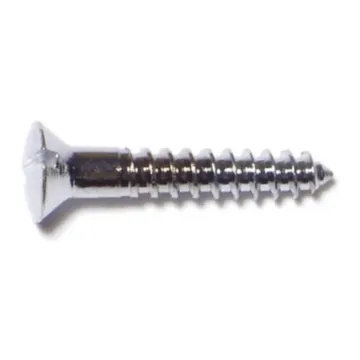 #5 x 3/4" Slotted Oval Head, Wood Screw, Chrome 