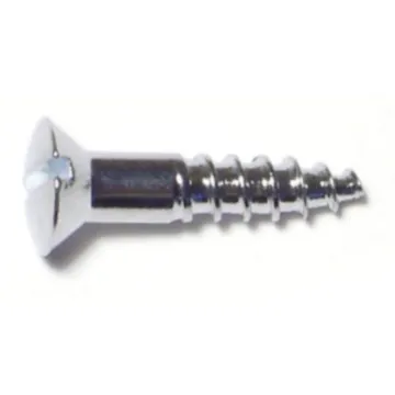 #6 x 5/8" Slotted Oval Head, Wood Screw, Chrome 