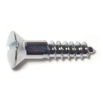 #6 x 3/4" Slotted Oval Head, Wood Screw, Chrome 