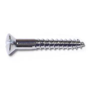 #6 x 1" Slotted Oval Head, Wood Screw, Chrome 