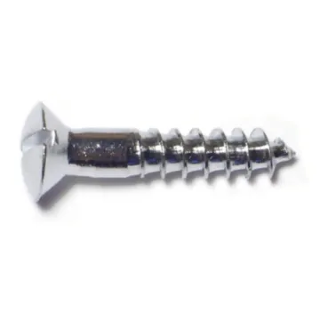 #10 x 1" Slotted Oval Head, Wood Screw, Chrome 