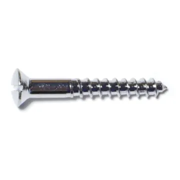 #10 x 1-1/2" Slotted Oval Head, Wood Screw, Chrome 