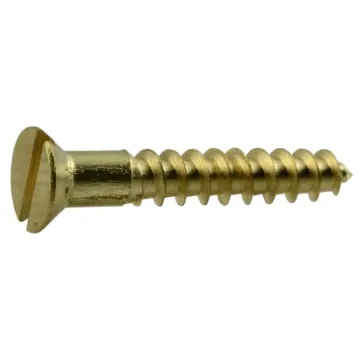 #6 x 7" Slotted Flat Head, Wood Screw, Brass 