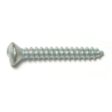 #8 x 1-1/4" Tamper Proof Oval Head, Sheet Metal Screw, Zinc 