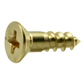 #6 x 1/2" Slotted Flat Head, Wood Screw, Brass 