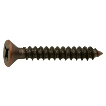 #6 x 1" Phillips Flat Head, Sheet Metal Screw, Zinc, Bronze 