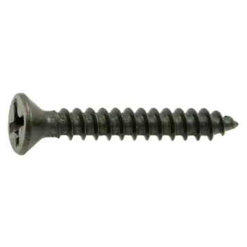 #6 x 1" Phillips Flat Head, Sheet Metal Screw, Zinc, Black 