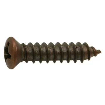 #8 x 3/4" Phillips Oval Head, Sheet Metal Screw, Zinc, Bronze 