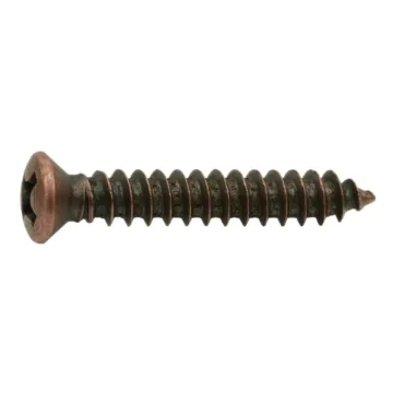 #8 x 1" Phillips Oval Head, Sheet Metal Screw, Zinc, Bronze 