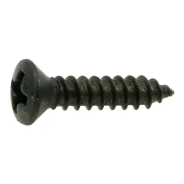 #6 x 5/8" Phillips Oval Head, Sheet Metal Screw, Zinc, Black 