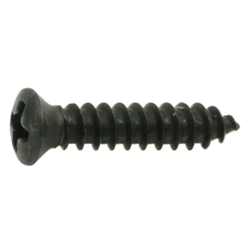 #8 x 3/4" Phillips Oval Head, Sheet Metal Screw, Zinc, Black 