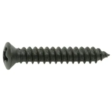 #8 x 1" Phillips Oval Head, Sheet Metal Screw, Zinc, Black 