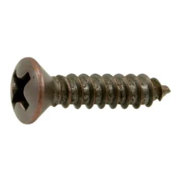 #6 x 5/8" Phillips Oval Head, Sheet Metal Screw, Zinc, Copper 