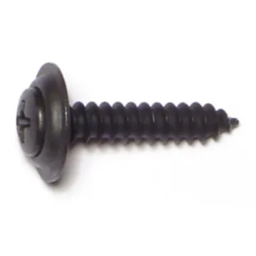 #10 x 1" Phillips Oval Head, Automotive Trim Screw, Black