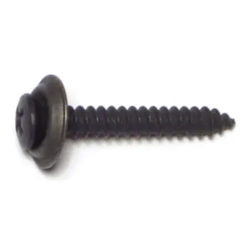 #10 x 1-1/4" Phillips Oval Head, Automotive Trim Screw, Black