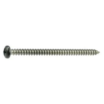 #8 x 2-1/2" Phillips Pan Head, Sheet Metal Screw, Stainless Steel, Black 