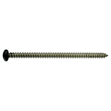 #8 x 3" Phillips Pan Head, Sheet Metal Screw, Stainless Steel, Black 