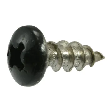 #10 x 1/2" Phillips Pan Head, Sheet Metal Screw, Stainless Steel, Black 