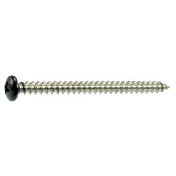 #10 x 2-1/2" Phillips Pan Head, Sheet Metal Screw, Stainless Steel, Black 