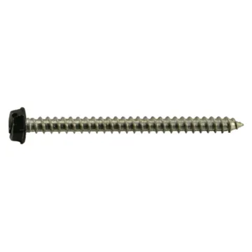 #10 x 2-1/2" Slotted Hex Head, Sheet Metal Screw, Stainless Steel, Black 