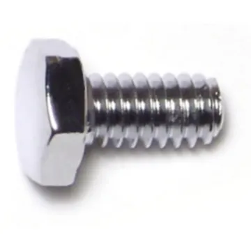 1/4"-20 x 1/2" Hex Cap Screw, Coarse Thread, Chrome 