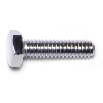 1/4"-20 x 1" Hex Cap Screw, Coarse Thread, Chrome 