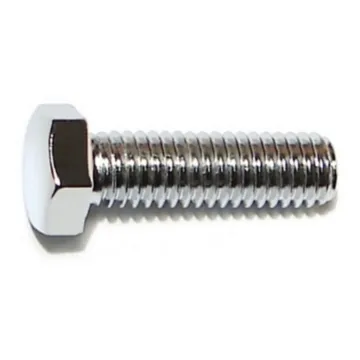 3/8"-16 x 1-1/4" Hex Cap Screw, Coarse Thread, Chrome 
