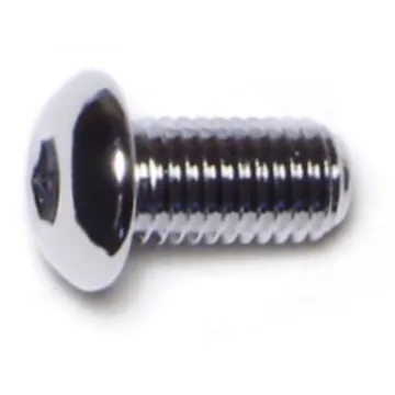 1/4"-28 x 1/2" Button Head Cap Screw, Fine Thread, Chrome