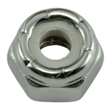 10-24 Nylon Lock Nut Coarse Thread, Chrome   