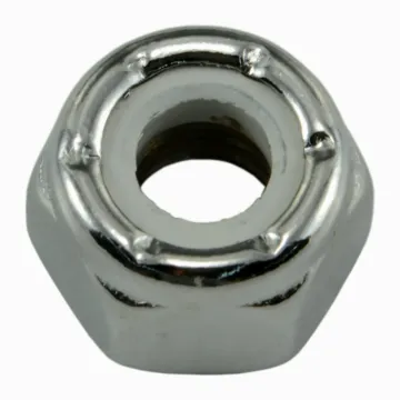 1/4"-20 Nylon Lock Nut Coarse Thread, Chrome   