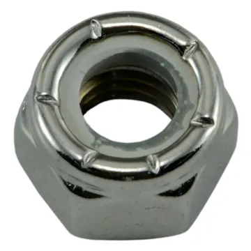 5/16"-18 Nylon Lock Nut Coarse Thread, Chrome   