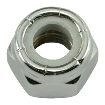1/4"-28 Nylon Lock Nut Fine Thread, Chrome   