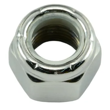 3/8"-24 Nylon Lock Nut Fine Thread, Chrome   