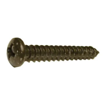 #6 x 1" Phillips Pan Head, Sheet Metal Screw, Zinc, Black 