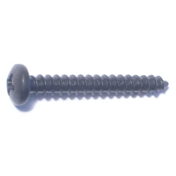 #8 x 1-1/4" Phillips Pan Head, Sheet Metal Screw, Zinc, Black 