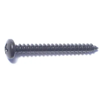 #8 x 1-1/2" Phillips Pan Head, Sheet Metal Screw, Zinc, Black 