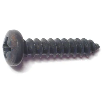 #14 x 1-1/4" Phillips Pan Head, Sheet Metal Screw, Zinc, Black 
