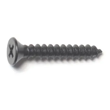 #10 x 1-1/4" Phillips Flat Head, Sheet Metal Screw, Zinc, Black 