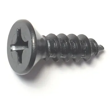 #12 x 3/4" Phillips Flat Head, Sheet Metal Screw, Zinc, Black 