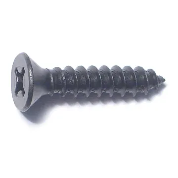 #12 x 1-1/2" Phillips Flat Head, Sheet Metal Screw, Zinc, Black 