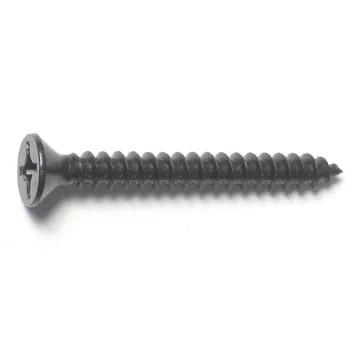 #12 x 2" Phillips Flat Head, Sheet Metal Screw, Zinc, Black 