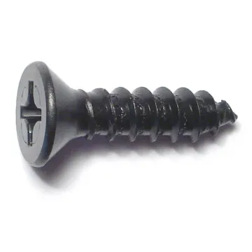 #14 x 1" Phillips Flat Head, Sheet Metal Screw, Zinc, Black 
