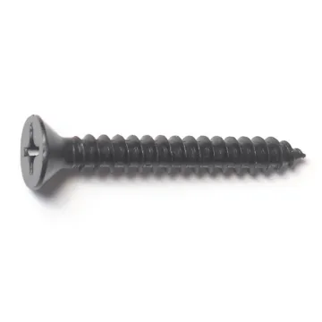 #14 x 2" Phillips Flat Head, Sheet Metal Screw, Zinc, Black 