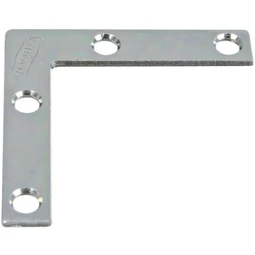 National Catalog 117 2 In. x 3/8 In. Zinc Flat Corner Iron (4-Count)